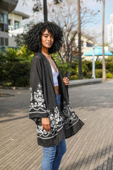 Embroidered Floral Vine Kimono - Clothing Whore