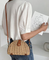 Oval Straw Crossbody Bag - Clothing Whore