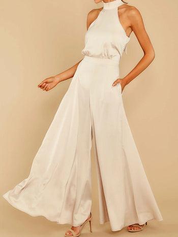 Halter Wide Leg Jumpsuit - Clothing Whore