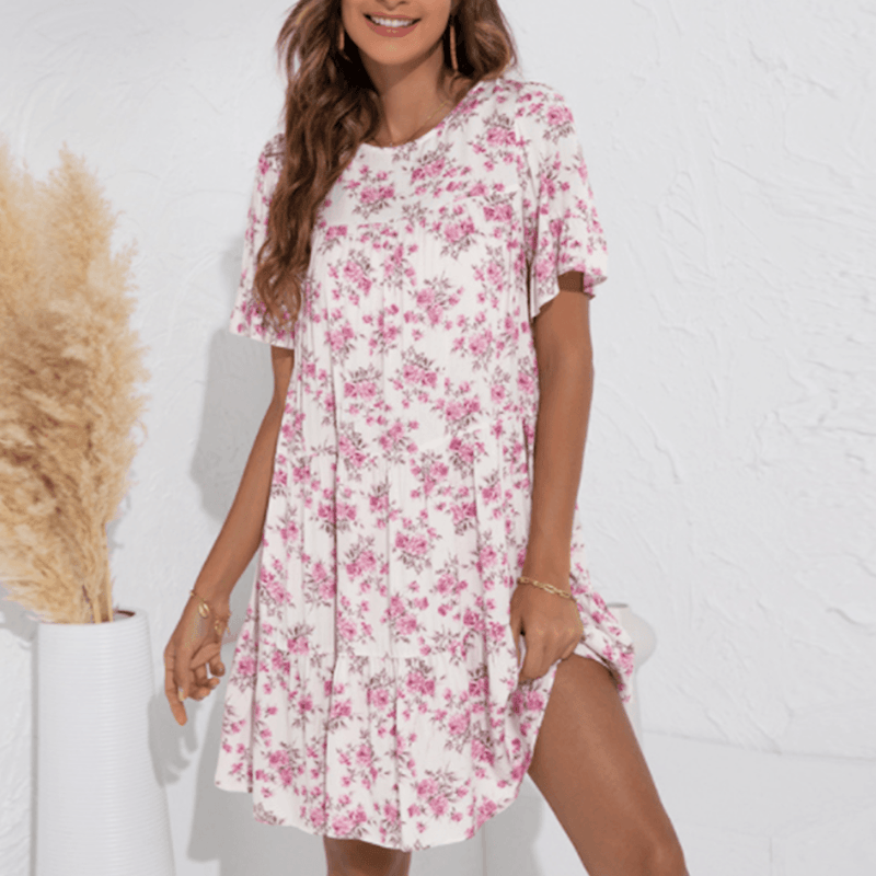 Floral Dress Ruffle Sleeves - Clothing Whore