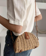 Oval Straw Crossbody Bag - Clothing Whore