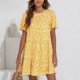 Floral Dress Ruffle Sleeves - Clothing Whore