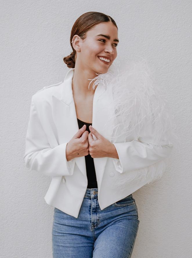 Ostrich Feather Blazer - Clothing Whore