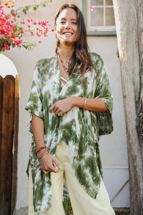 Festive Tie-Dye Kimono - Clothing Whore