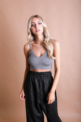 Rib Knit Lounge Crop - Clothing Whore