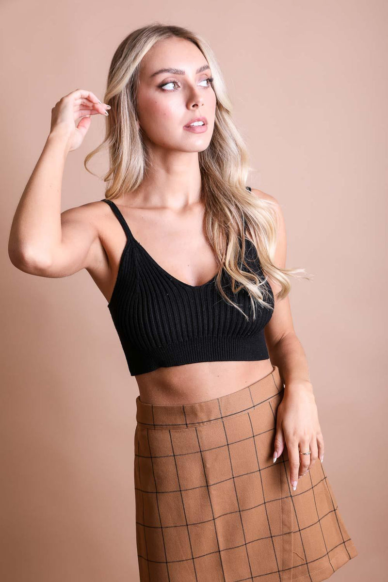 Rib Knit Lounge Crop - Clothing Whore