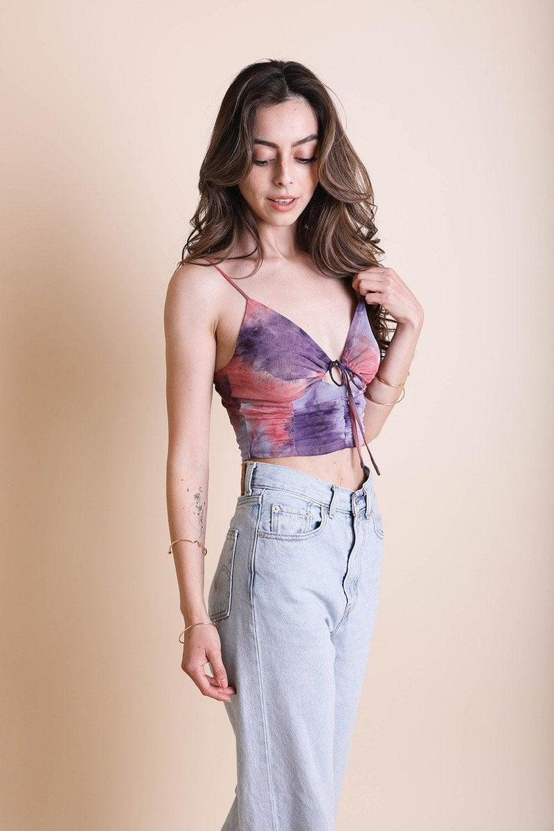 Tie Dye Mesh Keyhole Brami - Clothing Whore