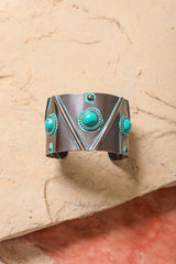 Turquoise Stone Studded Cuff - Clothing Whore