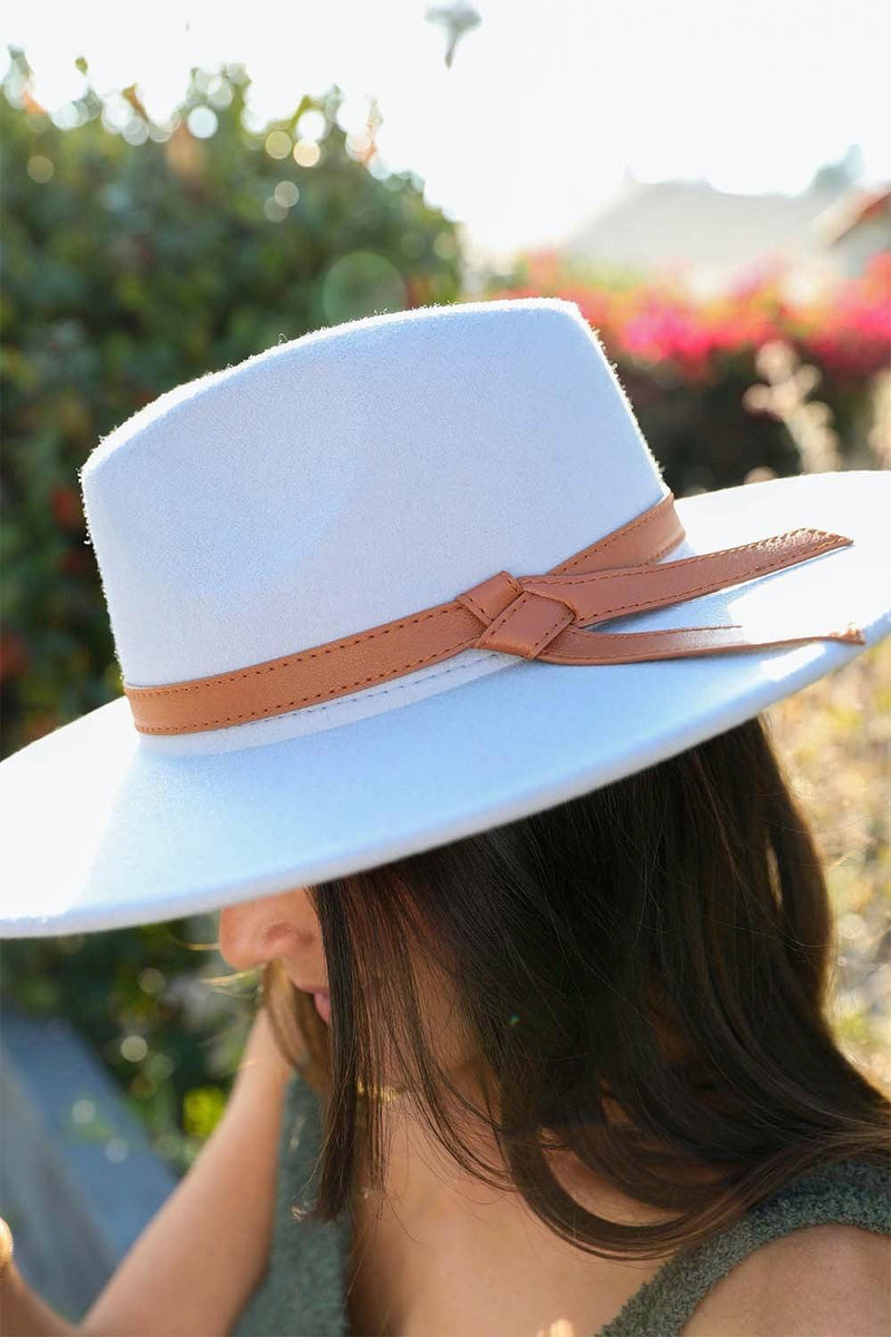 Wide Brim Leather Ribbon Bolero Hat - Clothing Whore