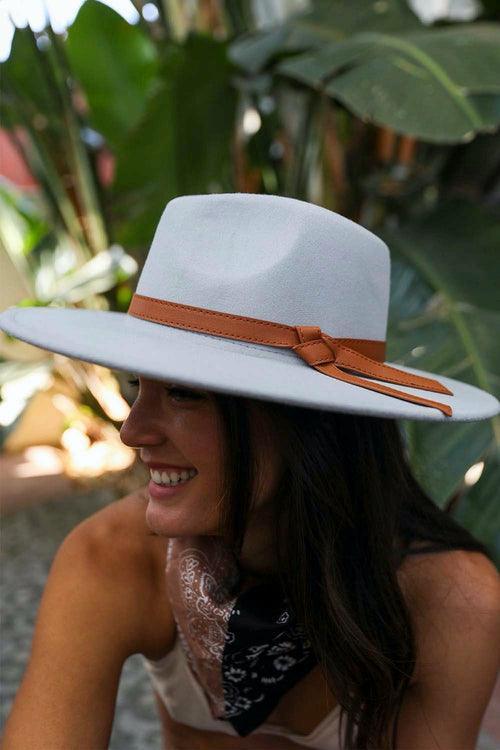 Wide Brim Leather Ribbon Bolero Hat - Clothing Whore