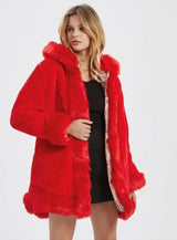 Hooded Faux Fur Coat - Clothing Whore