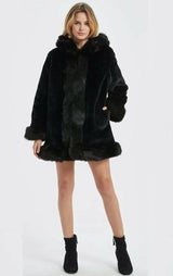 Hooded Faux Fur Coat - Clothing Whore